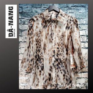 Da-Nang | Indo-Chine Silk Y2K Button Down Blouse